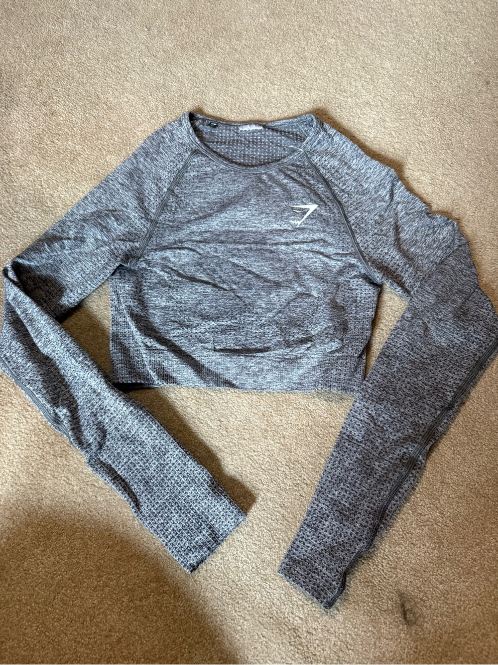Gymshark Gray Seamless Long-Sleeve Crop Top